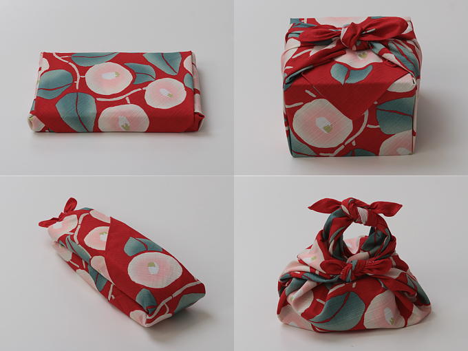 Reusable Fabric Gift Wrap Furoshiki - White Camellia