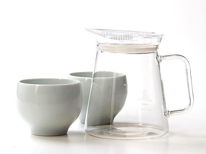 Teapot CLEAR - Filter Top & MANTEN Yunomi set - JAPANESE GREEN TEA
