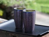 [Limited] TSUCHIME Copper Tumbler - Blue - pair (handcrafted)